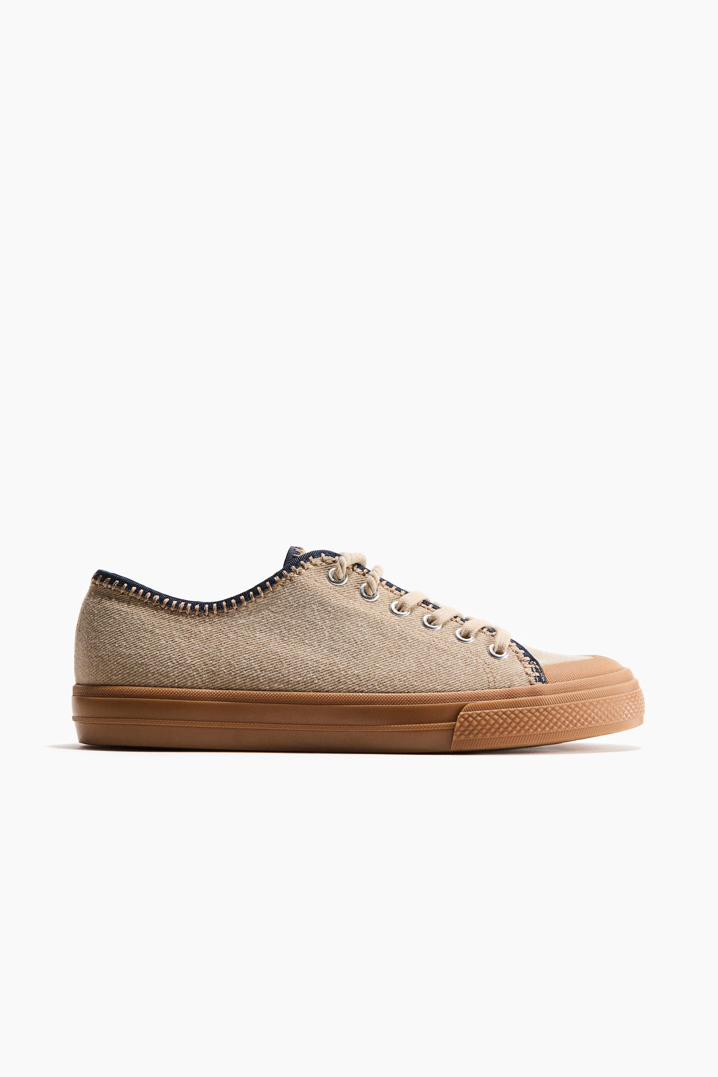 H&M Twill sneakers, Alternate, color, Beige