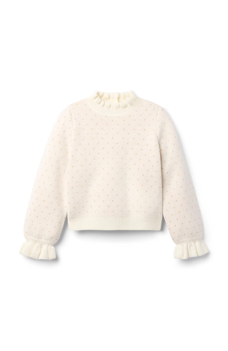 Janie and Jack Sparkle Dot Sweater, Main, color, Beige