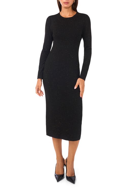 Metallic Long Sleeve Sheath Dress