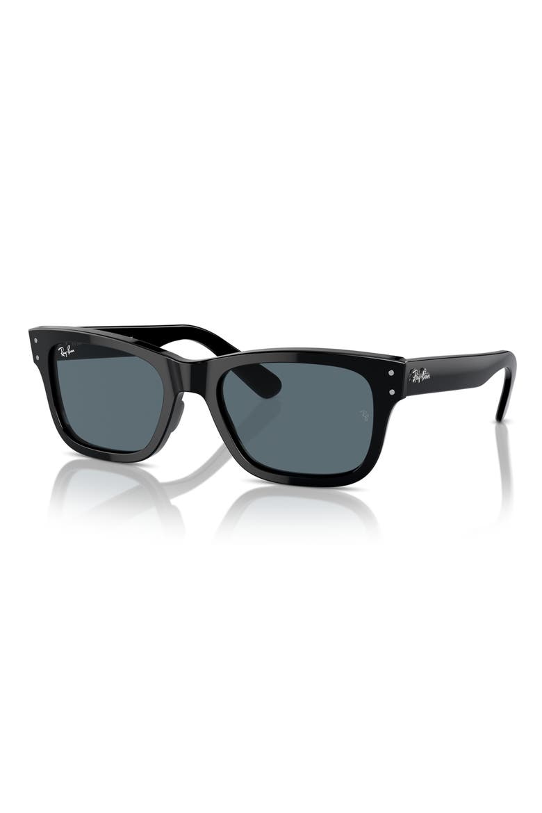 55mm Rectangular Sunglasses, Alternate, color, BLACK