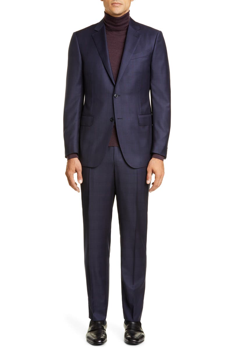 ZEGNA Ermenegildo Zegna Classic Fit Plaid Wool Suit, Main, color, 