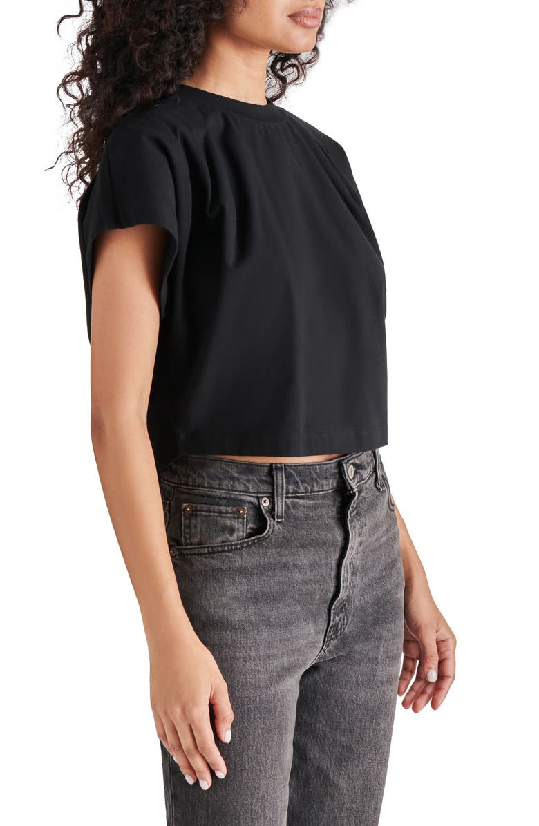 Steve Madden Noah Short Sleeve Top, Alternate, color, Black
