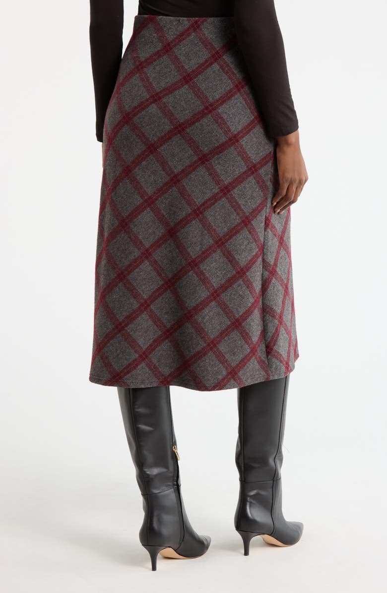 Renee C Plaid Knit Pencil Skirt, Alternate, color, Charcoal