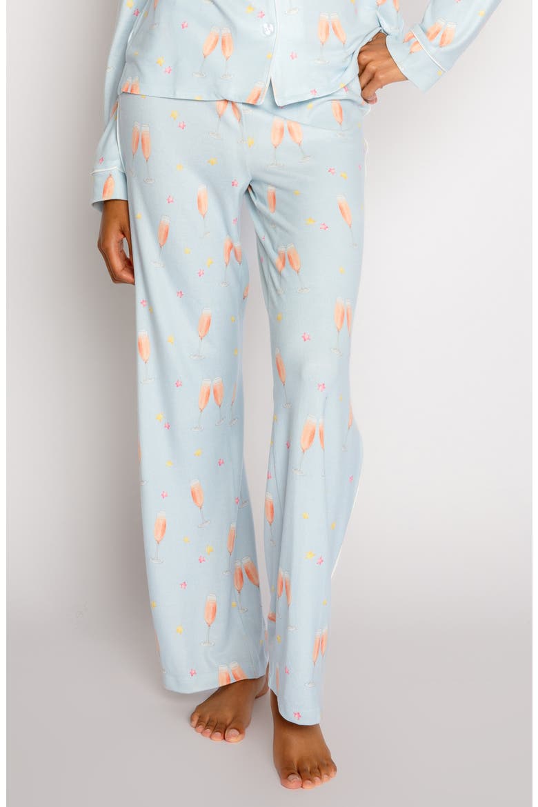 Had Me At Rosé Jersey Pajama Pants, Main, color, POWDER BLUE