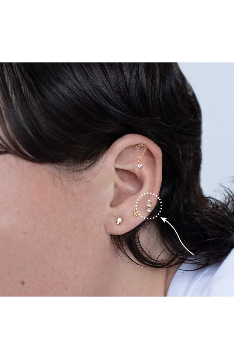 Outofoffice Triple Pavé Gold Earring Charm, Alternate, color, Gold