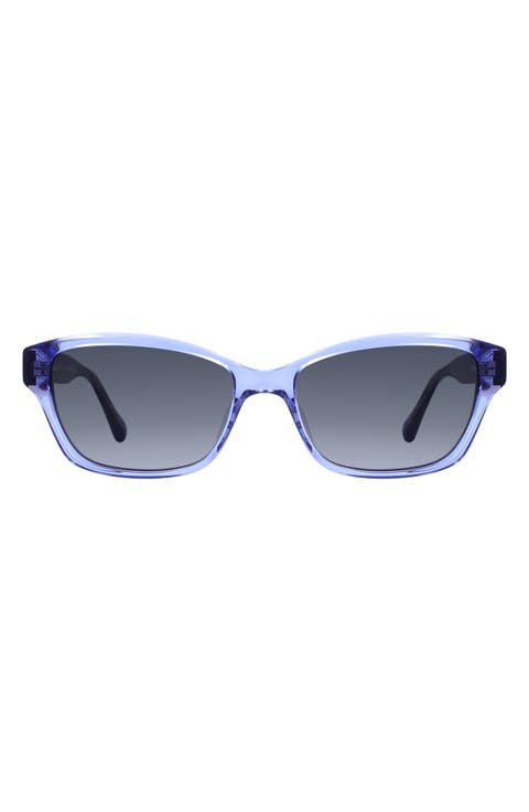 ayla 53mm gradient rectangular sunglasses