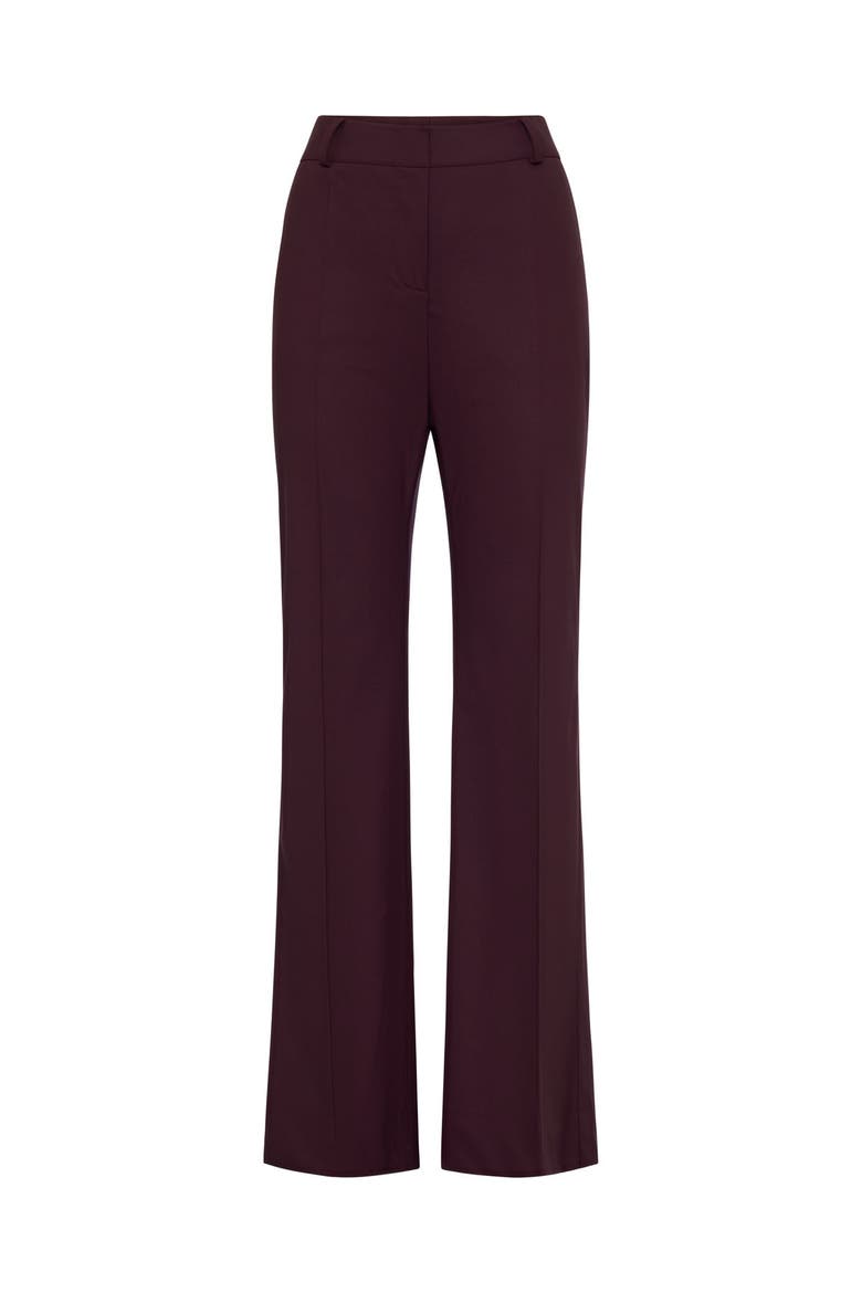 Wool Stretch Trousers With Bootcut, Main, color, Bordeaux