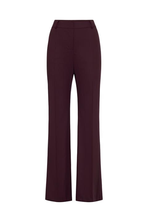 Wool Stretch Trousers With Bootcut