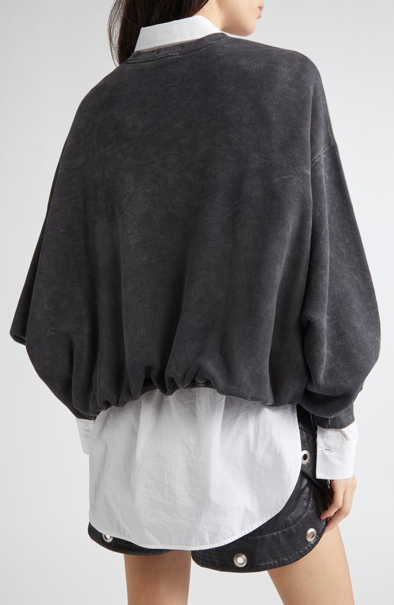 R13 New York Appliqué Balloon Sweatshirt, Alternate, color, Washed Black