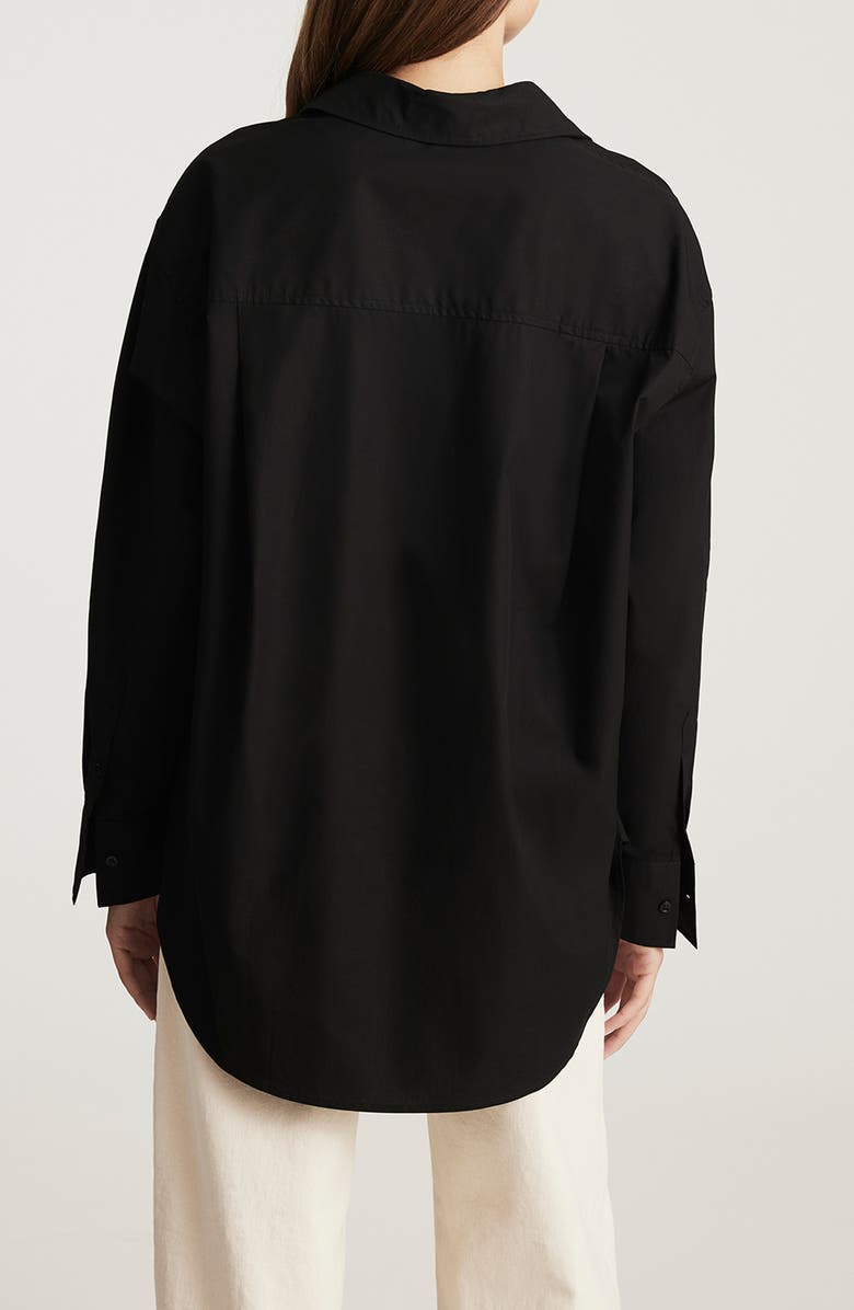 Mavi Jeans Oversize Cotton Button-Up Shirt, Alternate, color, Black