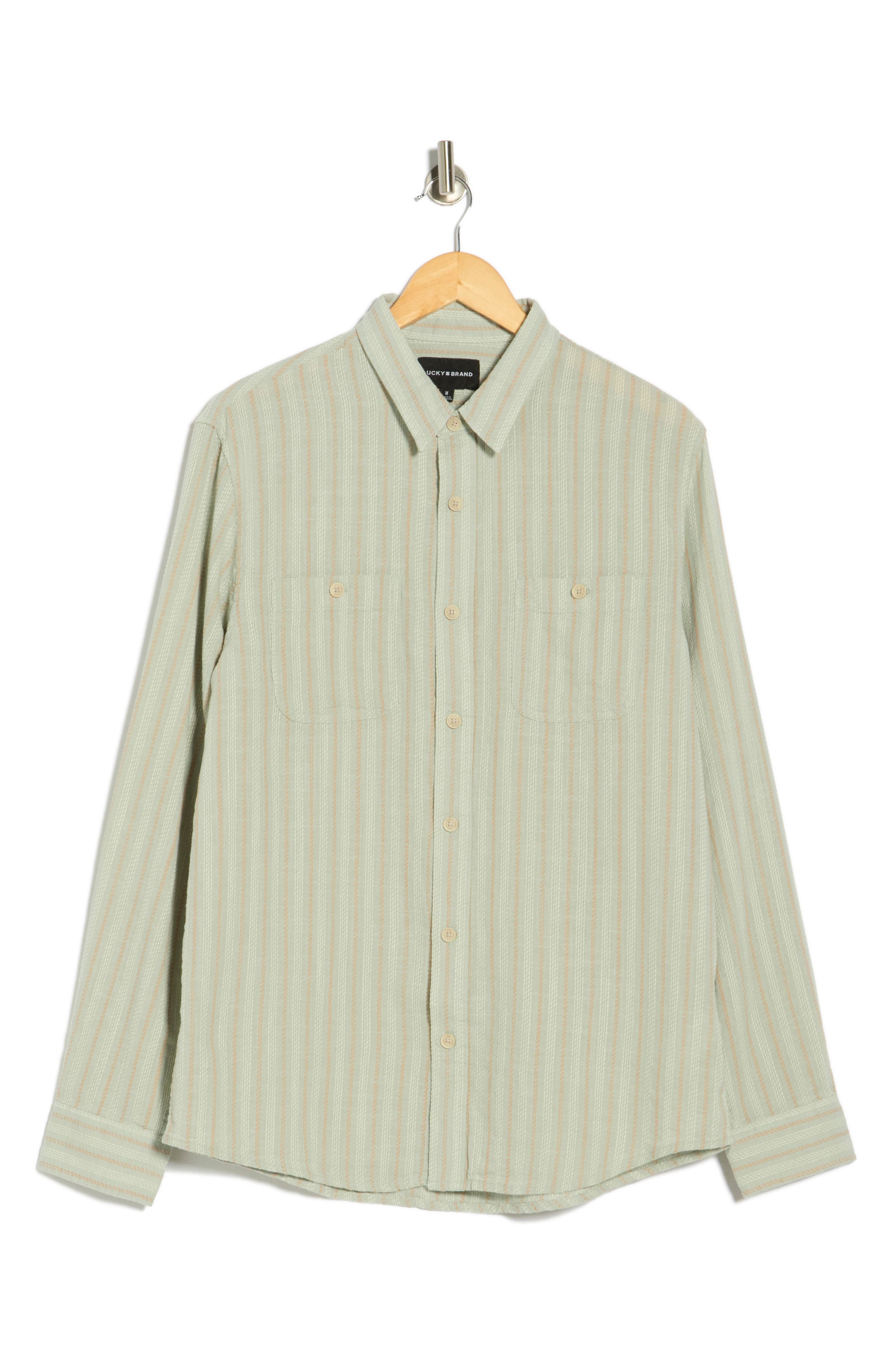 Lucky Brand Stripe Dobby Button-Up Shirt