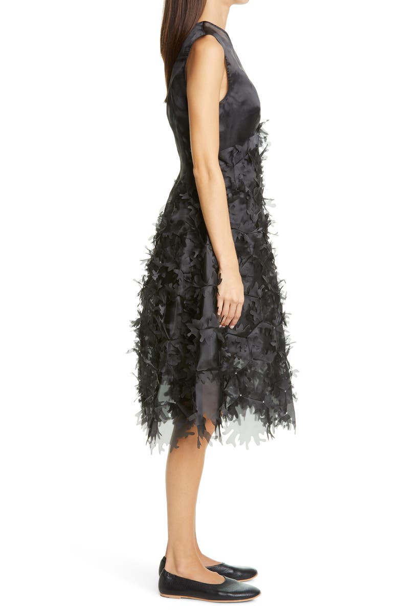 Paskal Laser Cut Appliqué Hexagon Organza Midi Dress, Alternate, color, 