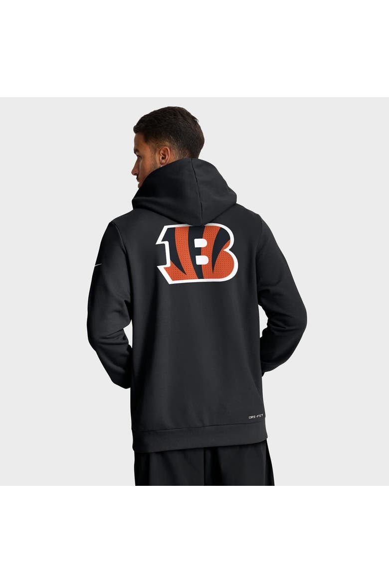 Men's Nike Black Cincinnati Bengals Sideline Standard Issue Utility Player Dri-FIT Full-Zip Hoodie, Alternate, color, Black