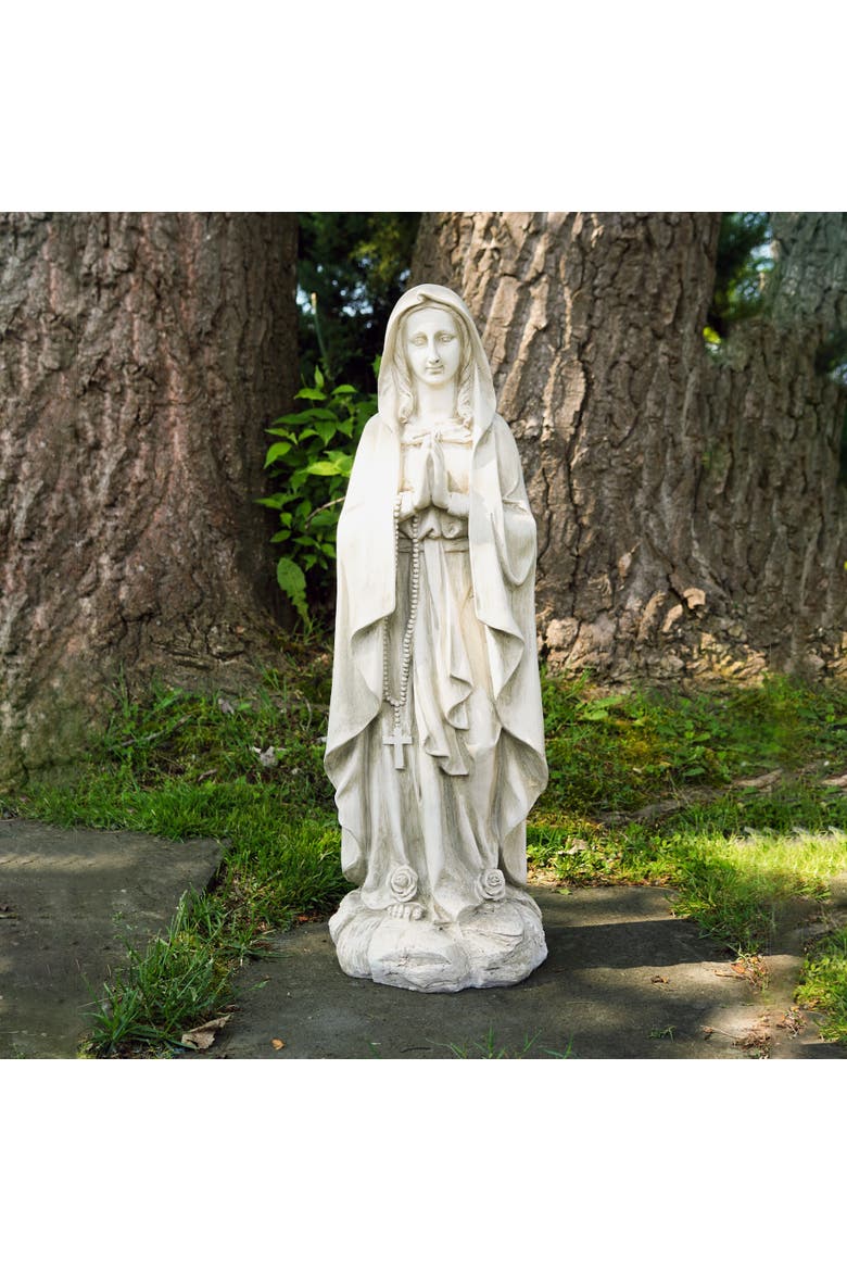 Praying Virgin Mary Outdoor Garden Statue - 27.75", Alternate, color, Gray