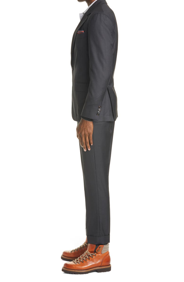 Brunello Cucinelli Micro Houndstooth Wool Suit, Alternate, color, 