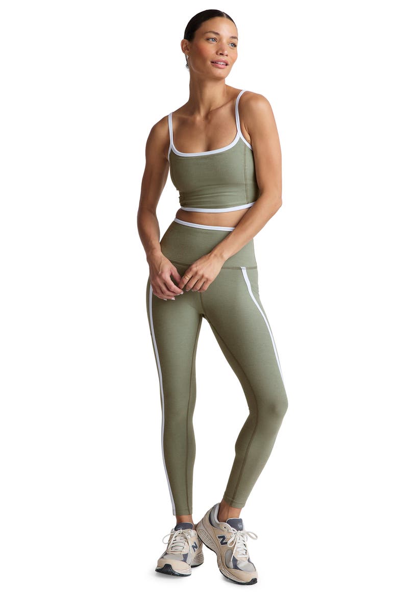 Out of Pocket Side Stripe High Waist Pocket Leggings, Alternate, color, GREY SAGE/ CLOUD WHI
