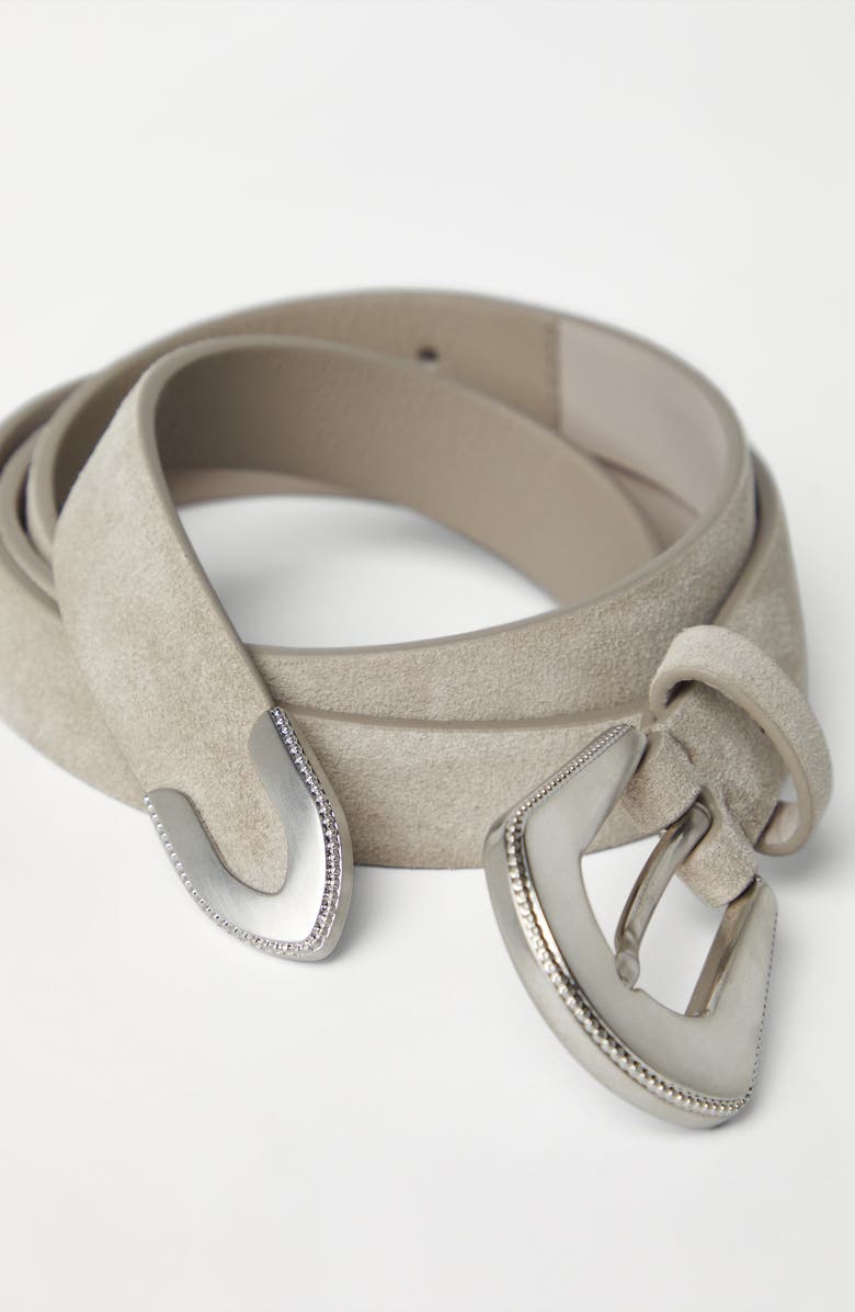 Brunello Cucinelli Suede calfskin belt, Alternate, color, 