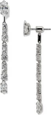 Nadri Twinnie Cubic Zirconia Front/Back Linear Drop Earrings