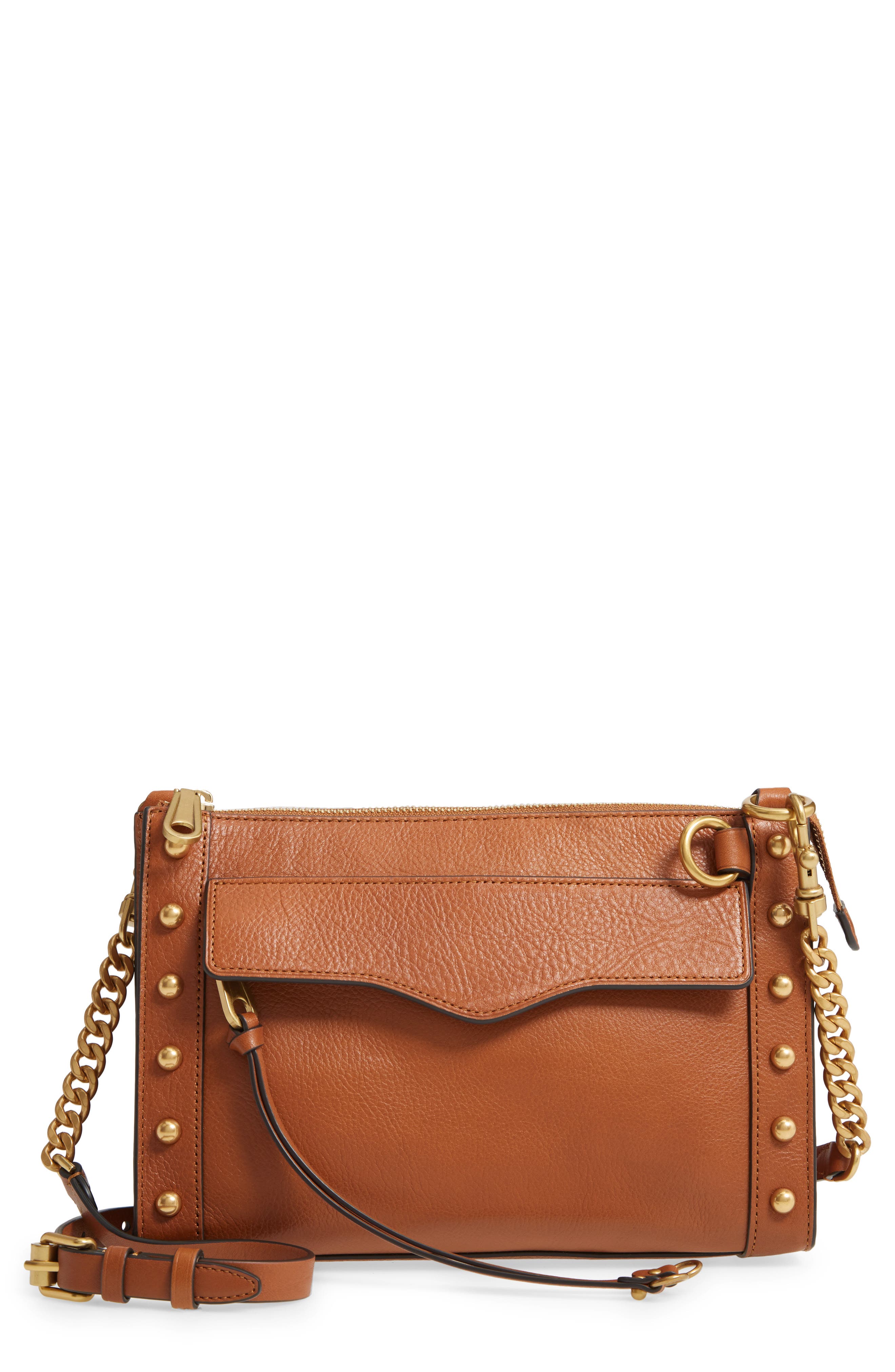 M.A.B. Leather Bag, Main, color, CARAMELLO