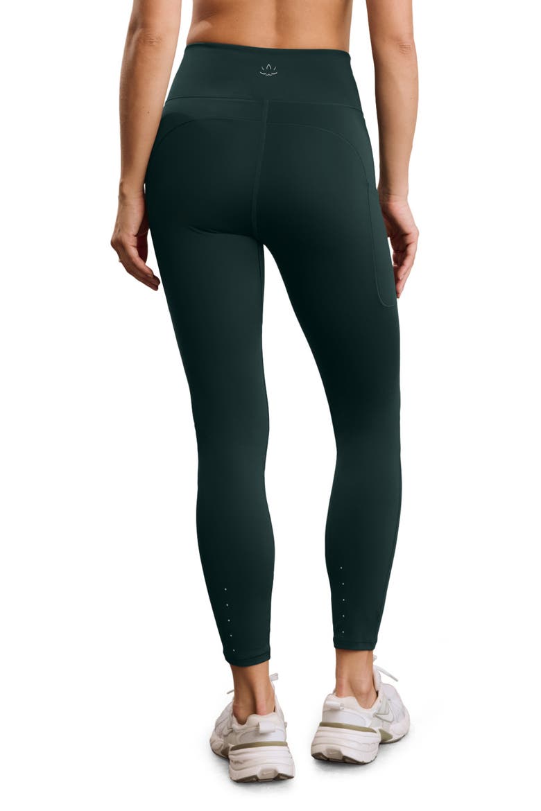 Pacer Fleece Backed High Waist Pocket Leggings, Alternate, color, DARK IVY