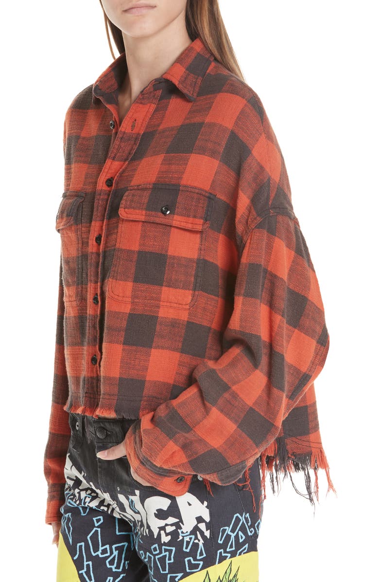 R13 Crop Work Shirt, Alternate, color,