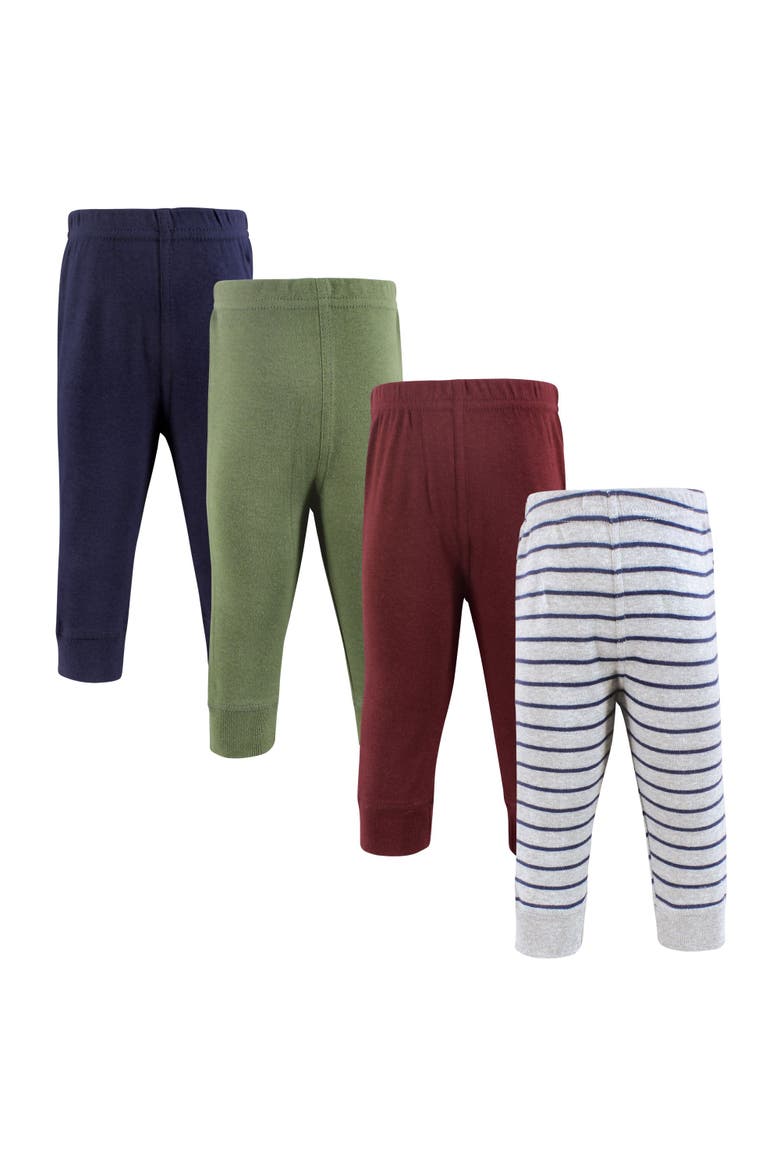 Four-Piece Collection of Bottoms, Main, color, Stripe Burgundy Olive