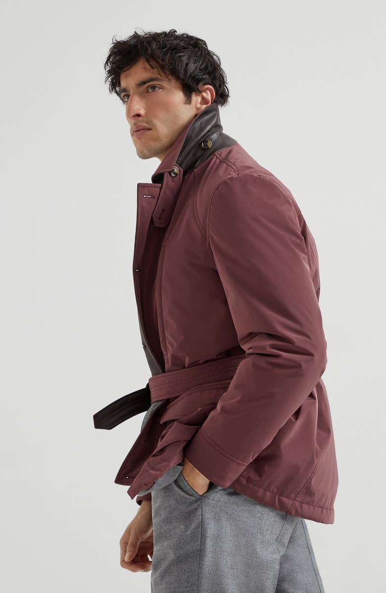 Brunello Cucinelli Belted safari jacket, Alternate, color, Burgundy