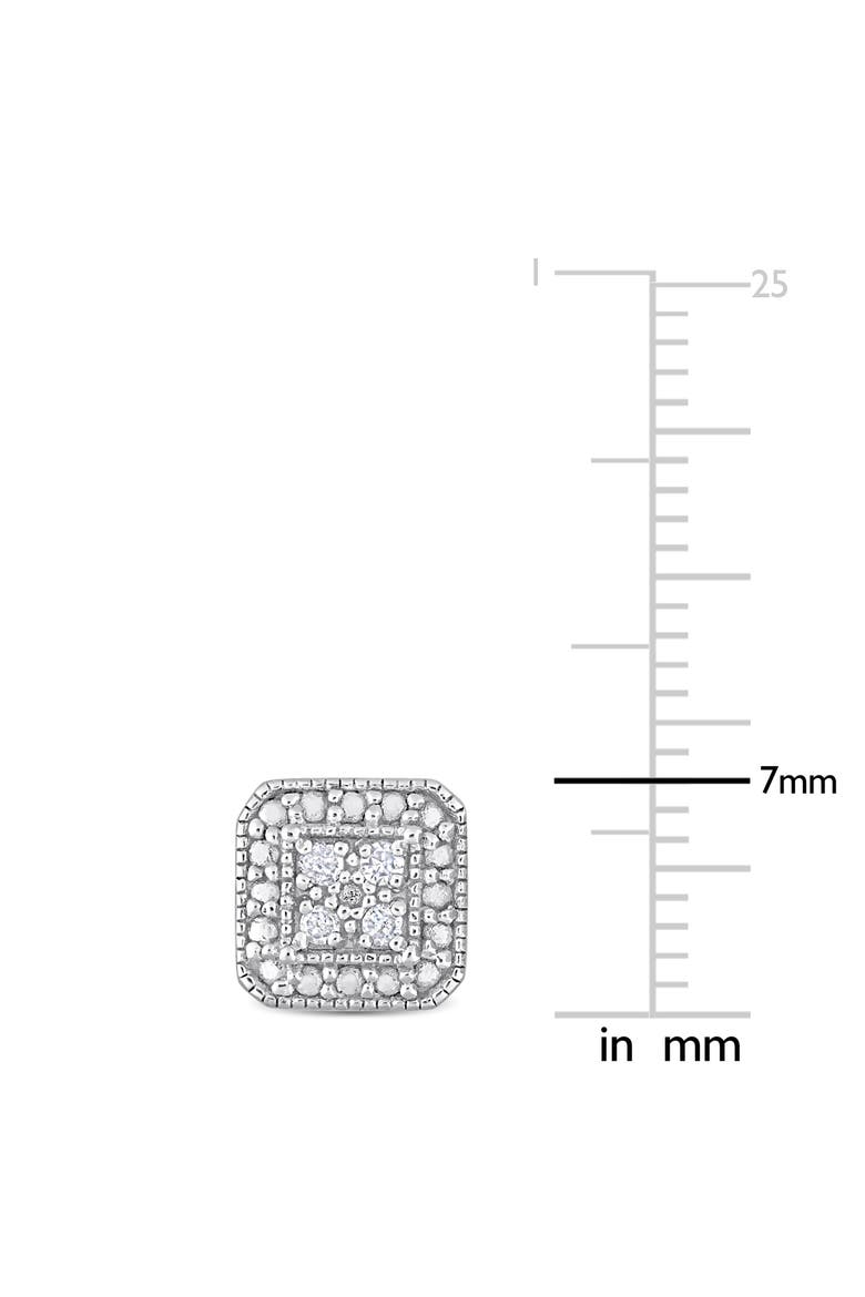 Pavé Diamond Square Stud Earrings - 0.08ct., Alternate, color, SILVER