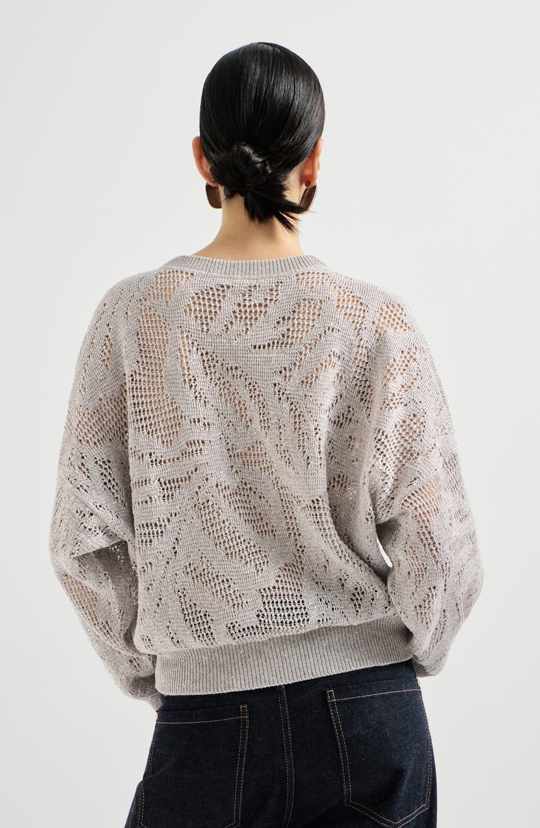 Brunello Cucinelli Dazzling water lilies sweater, Alternate, color, Cool Beige