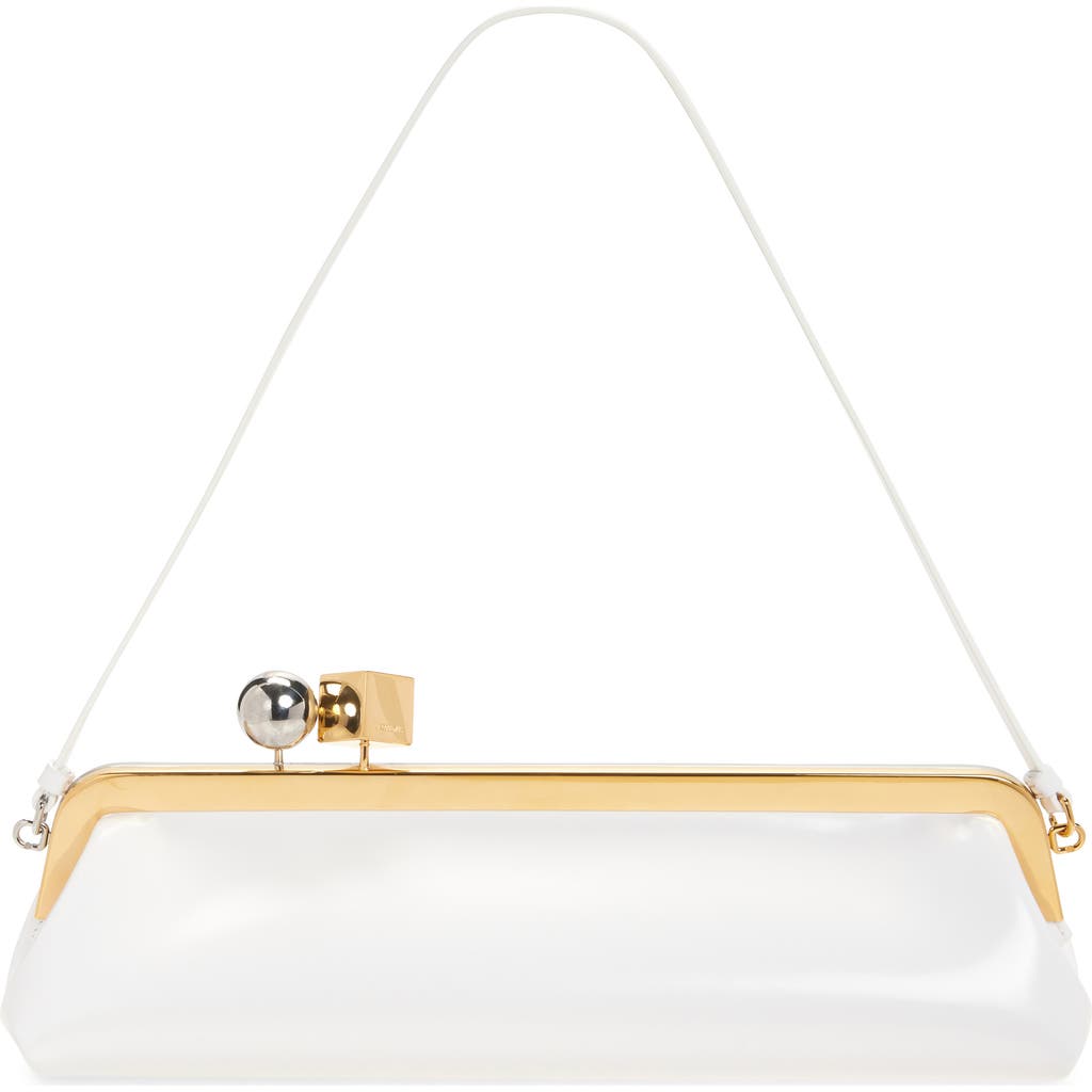 Jacquemus La Pochette Salon Patent Leather Clutch In White