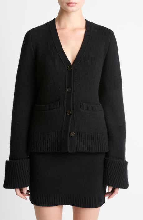 Vince Double Face Wool Blend Cardigan