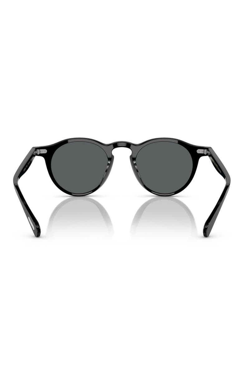 47mm Small Polarized Round Sunglasses, Alternate, color, BLACK / MIDNIGHT EXPRESS POLAR
