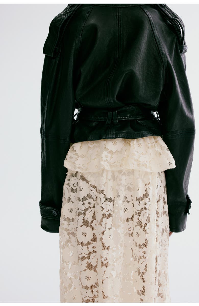 H&M Lace Midi Skirt, Alternate, color, Light Beige