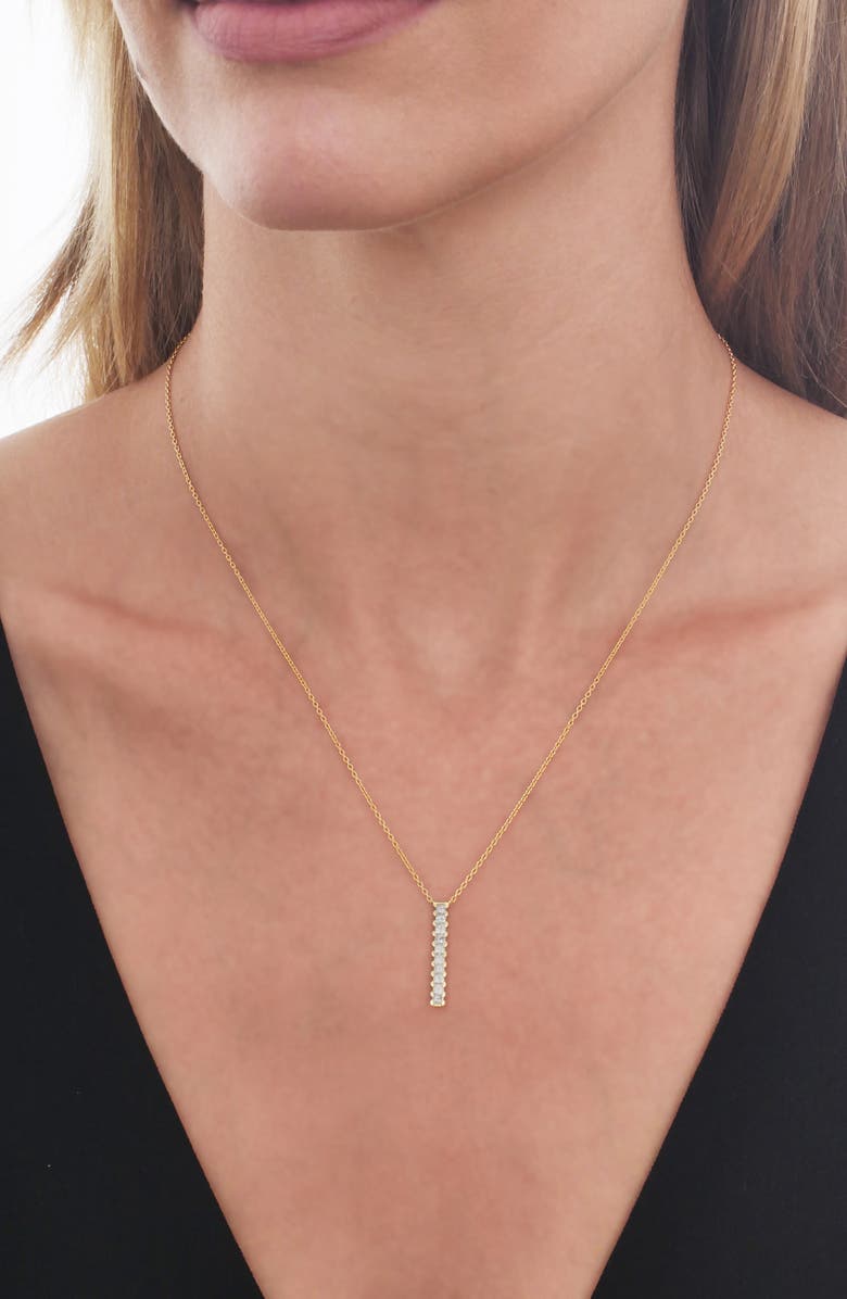 Bony Levy Audrey Princess Diamond Bar Pendant Necklace, Alternate, color, 