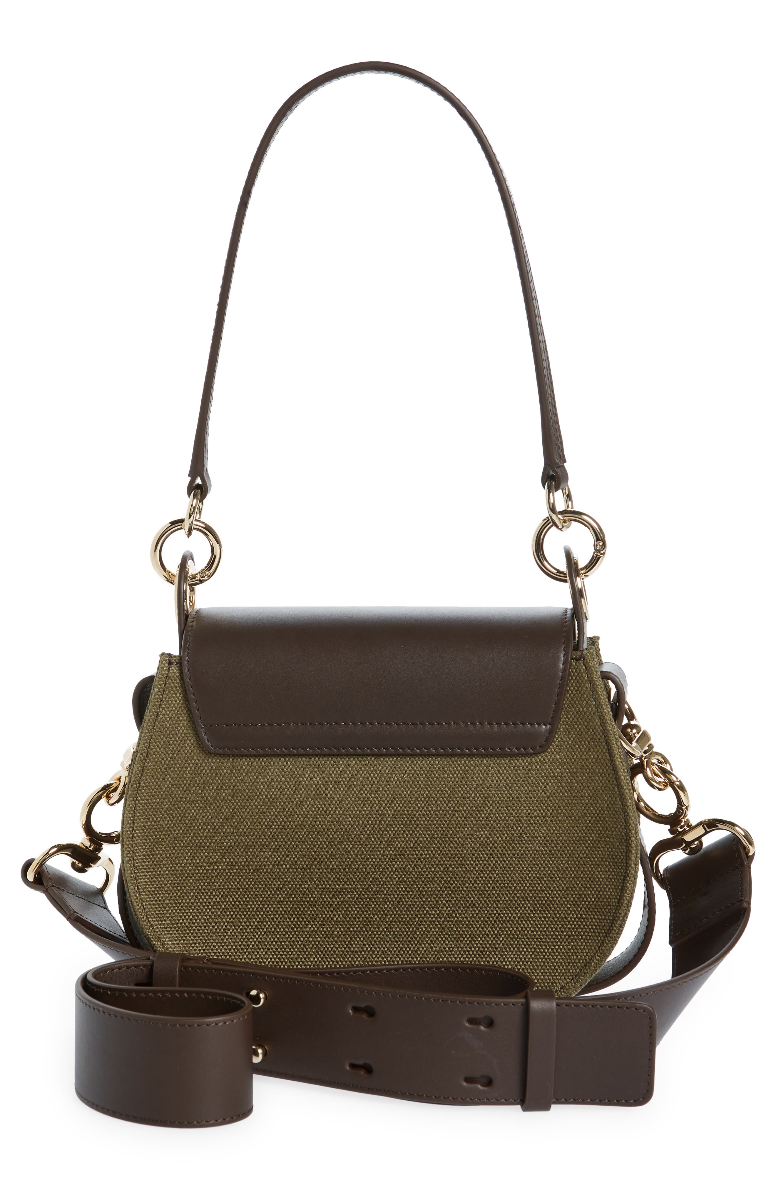 Chloé Small Tess Linen & Leather Crossbody Bag, Alternate, color, 
