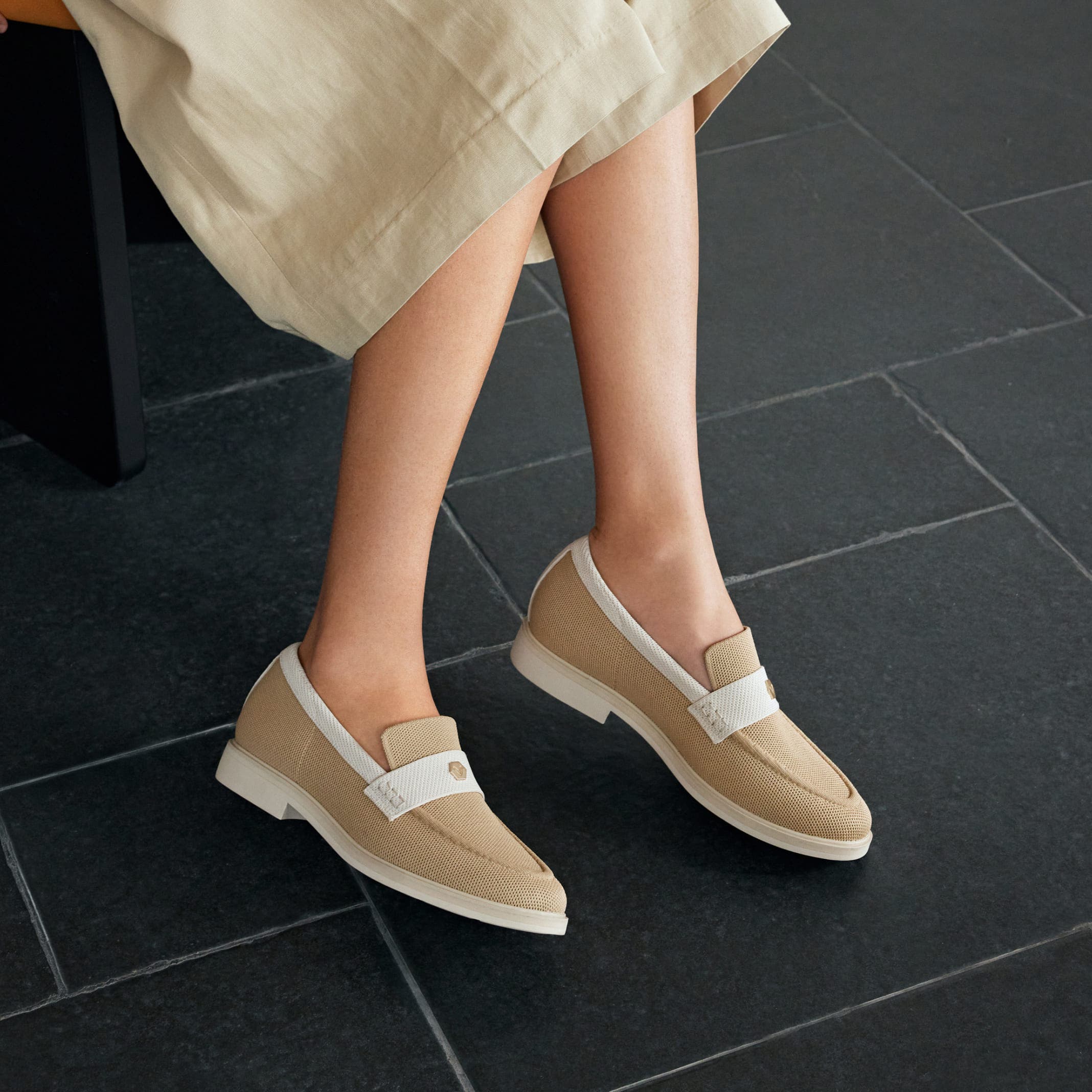 VIVAIA Classic Penny Loafers, Alternate, color, Nude Ivory