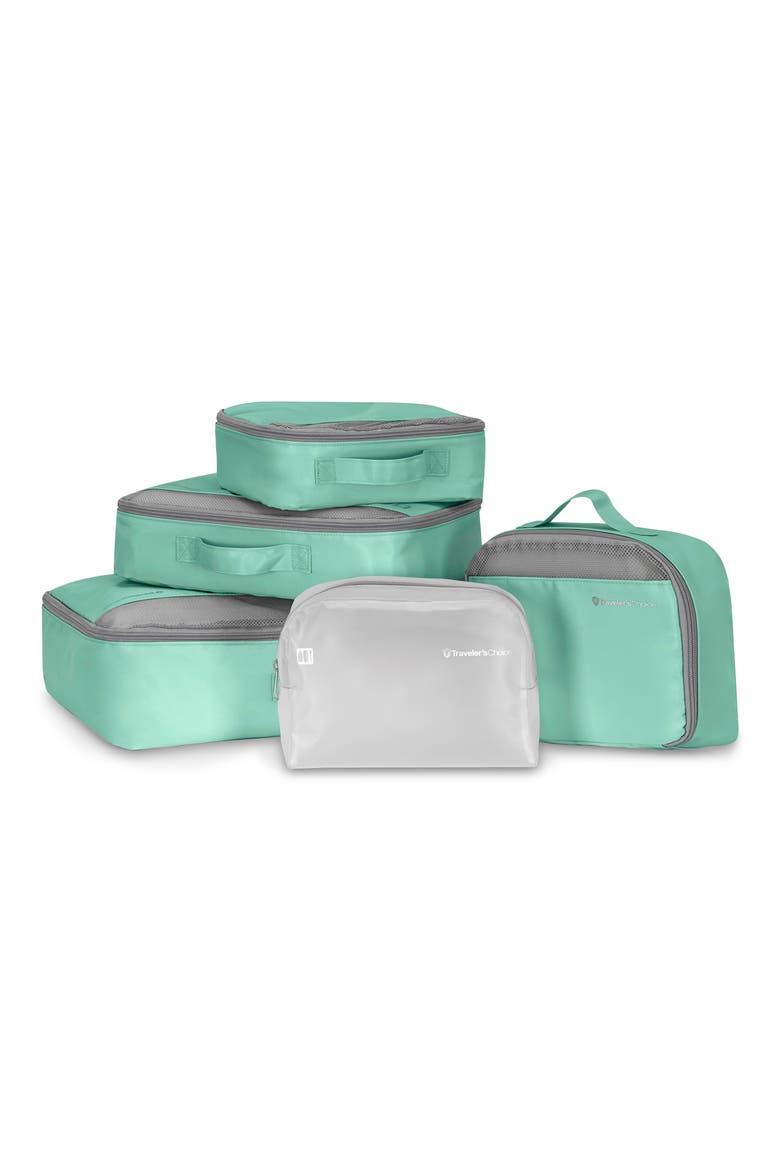 5-Piece Packing Cube Set, Main, color, MINT