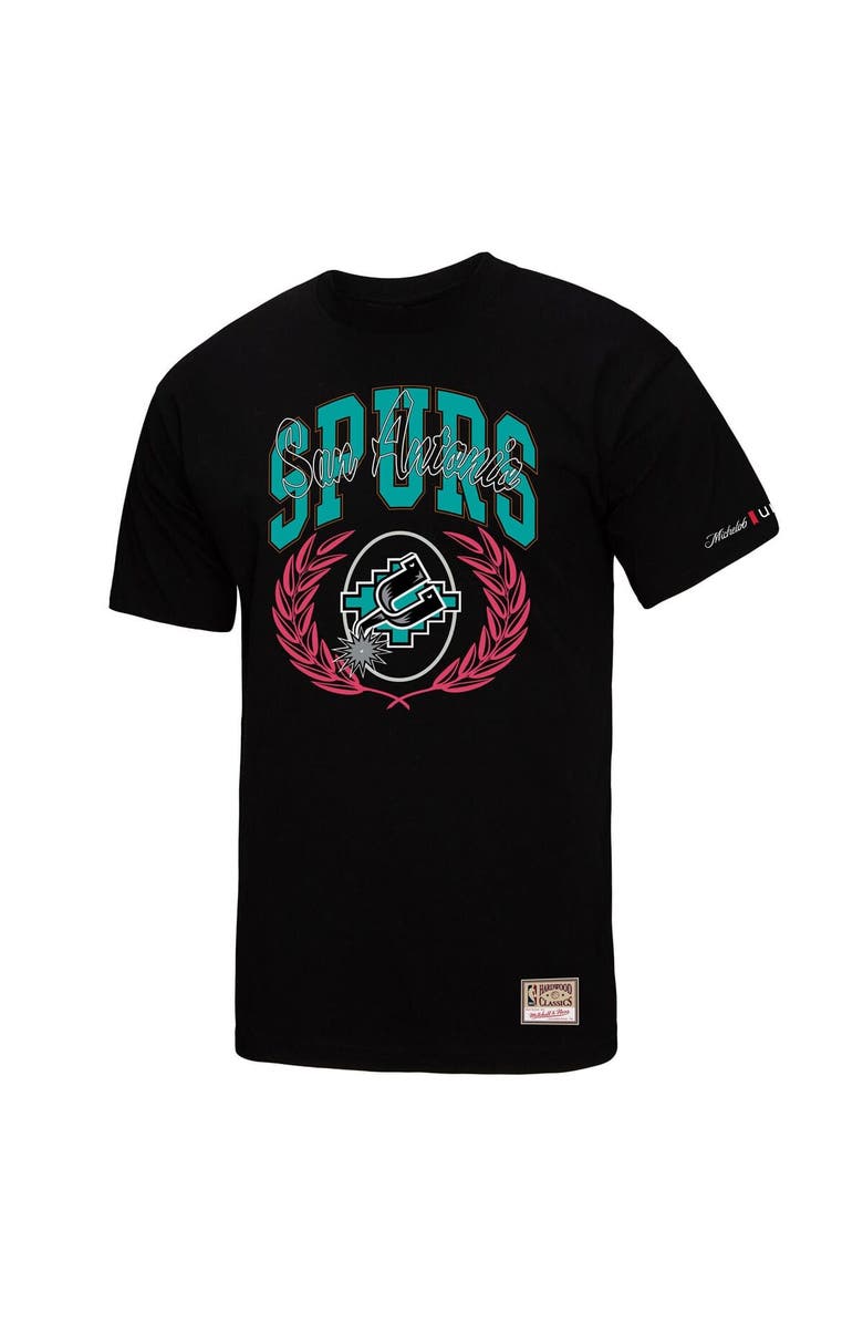 Mitchell & Ness Men's Mitchell & Ness Black San Antonio Spurs NBA x Michelob Ultra Rewind II T-Shirt, Alternate, color,