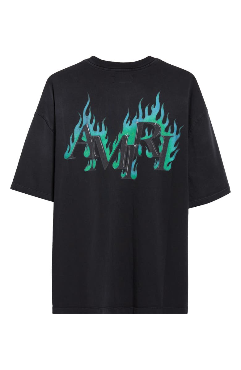 AMIRI Oversize Flames Logo Graphic T-Shirt, Alternate, color, Black