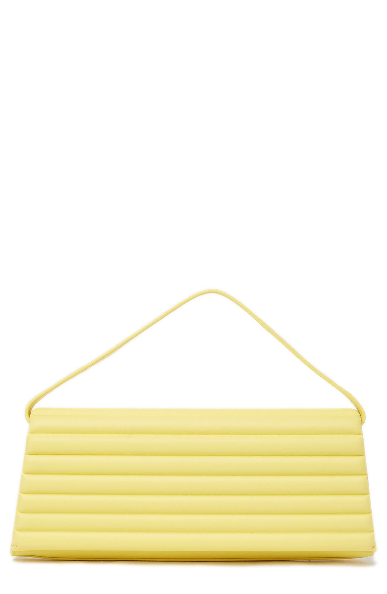 Alez Quilted Padded Leather Clutch, Main, color, SUNBEAM
