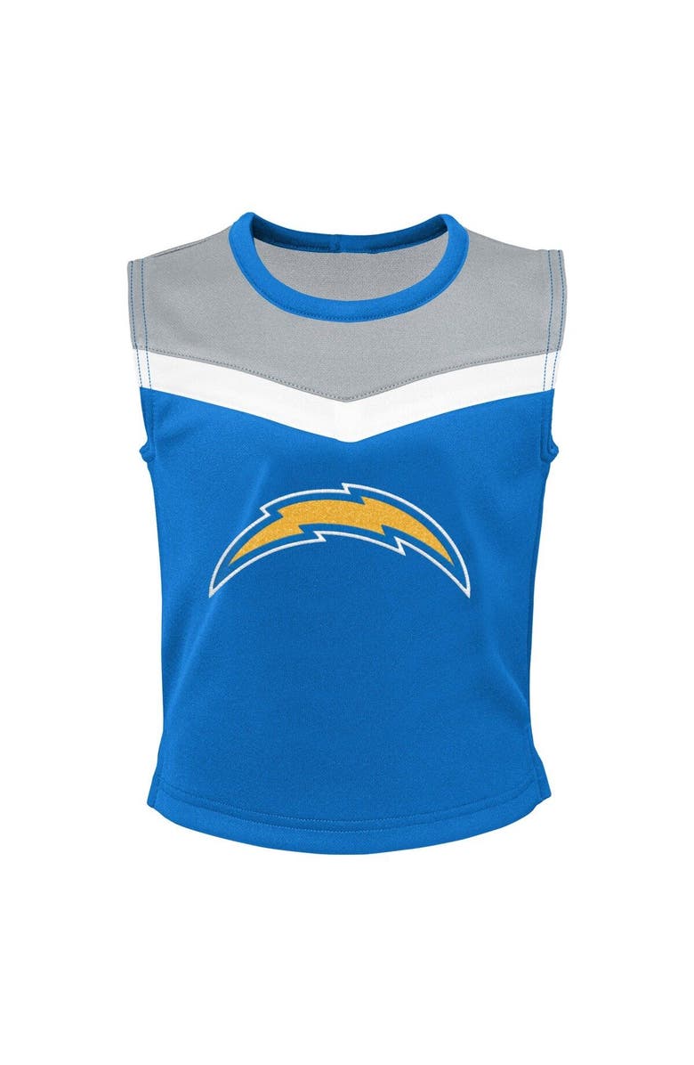 Outerstuff Girls Preschool Powder Blue Los Angeles Chargers Spirit Cheerleader Two-Piece Set with Bloomers, Alternate, color, Powder Blue