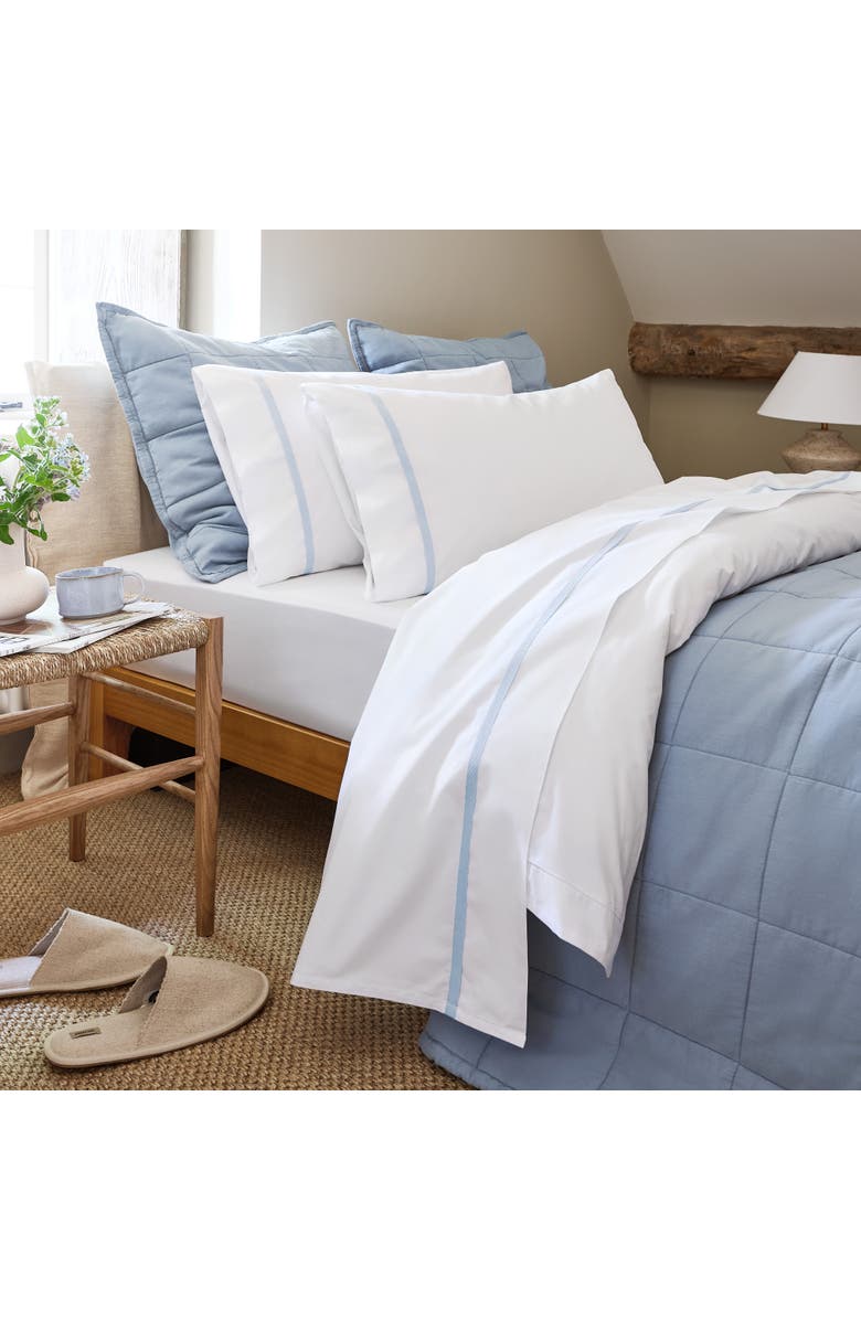 CHRISTY Beaumont Luxury Cotton Percale Sheet Set Bundles, Alternate, color, Pale Blue