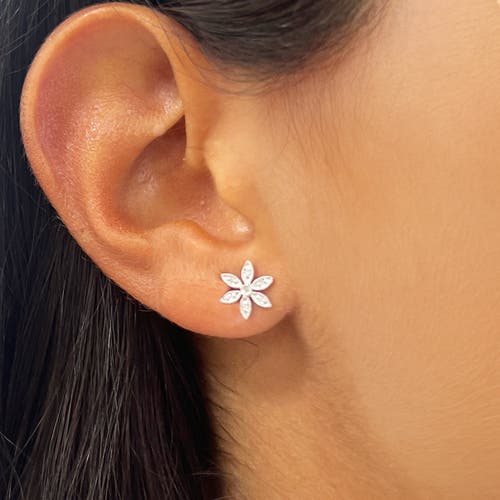 The Lovery Fine Jewelry Diamond Flower Stud Earrings In Metallic