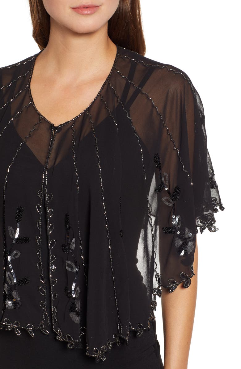 Echo Scallop Beaded Capelet, Alternate, color, 