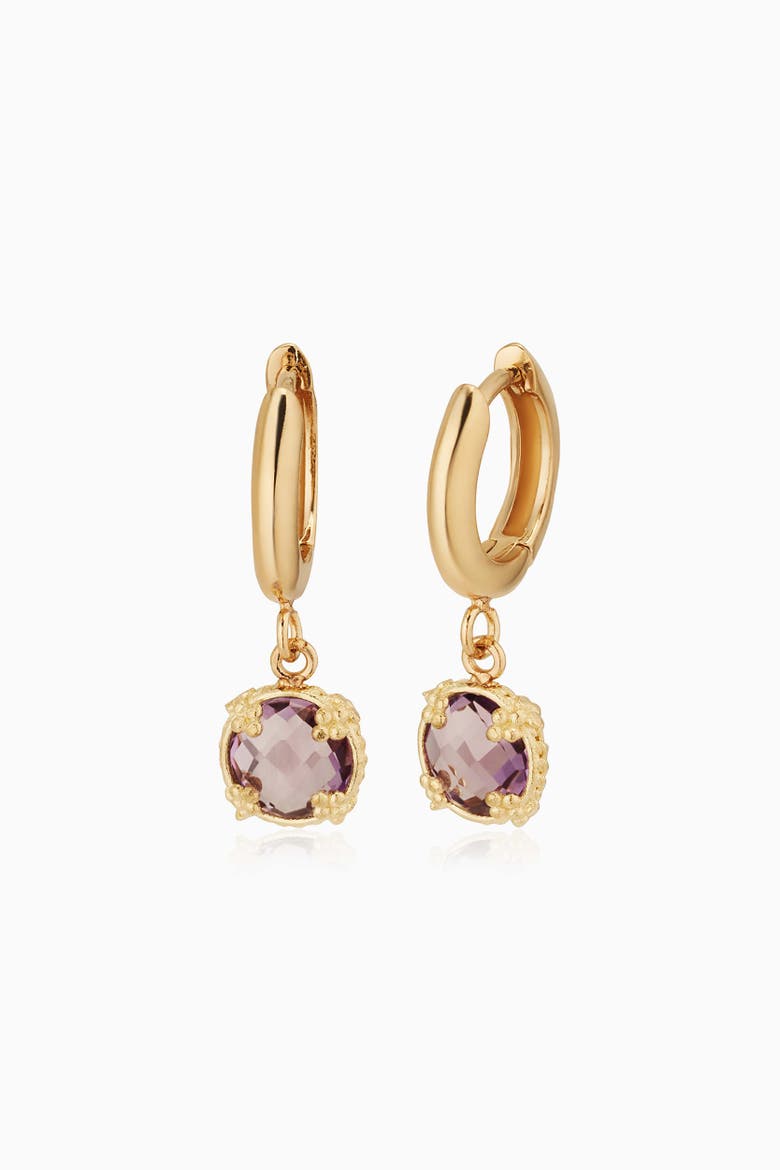 14K Gold Antica Drop Earrings, Main, color, Yellow Gold - Amethyst