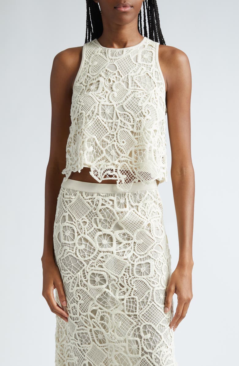A.L.C. Lena Sleeveless Lace Crop Top, Main, color, 