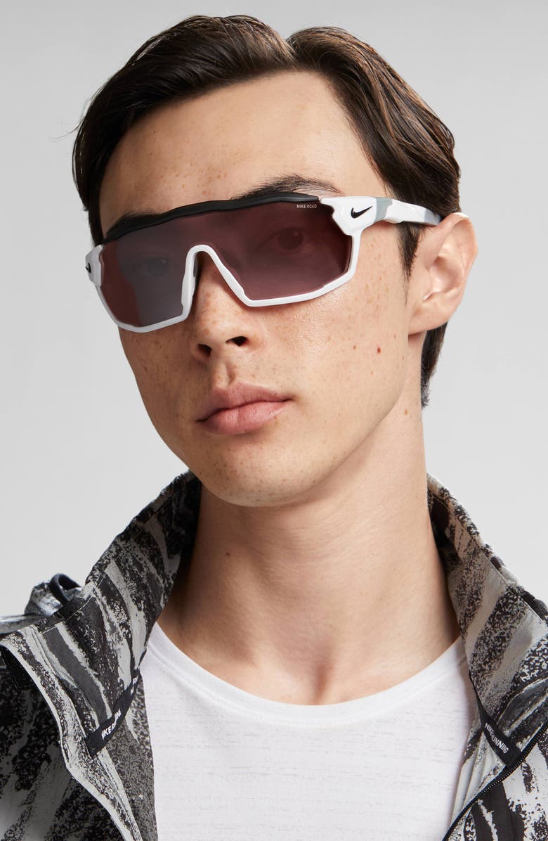 Nike Show X Rush 58mm Shied Sunglasses, Alternate, color, White/ Road Tint