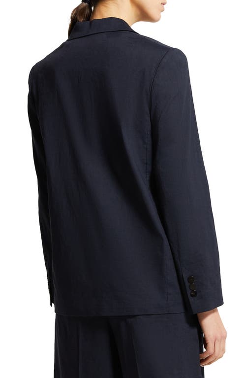 Theory Oversized Crunch Linen Blazer In Concord