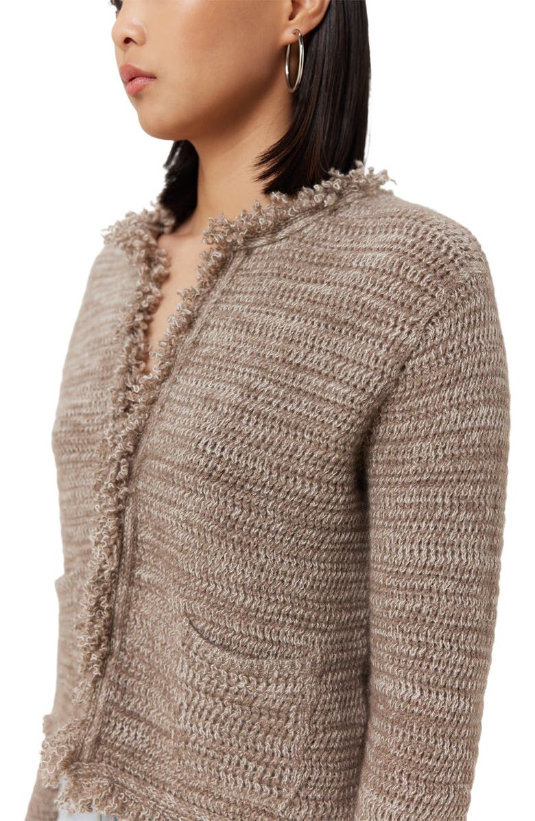 GOBI Mongolian Cashmere Women's Cashmere Cardigan with Frayed Edges, Alternate, color, 