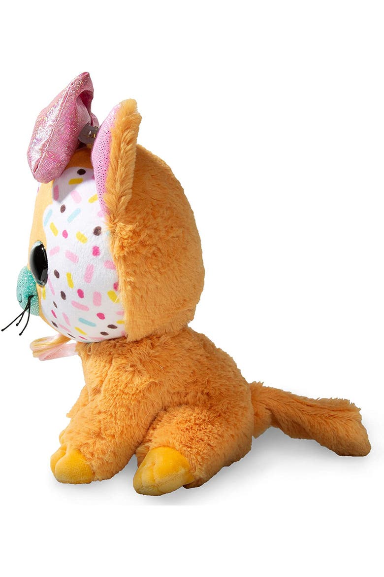 9 Inch Plush Butterscotch Bow Pet Cat, Alternate, color, Multicolored